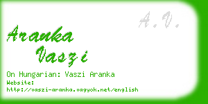 aranka vaszi business card